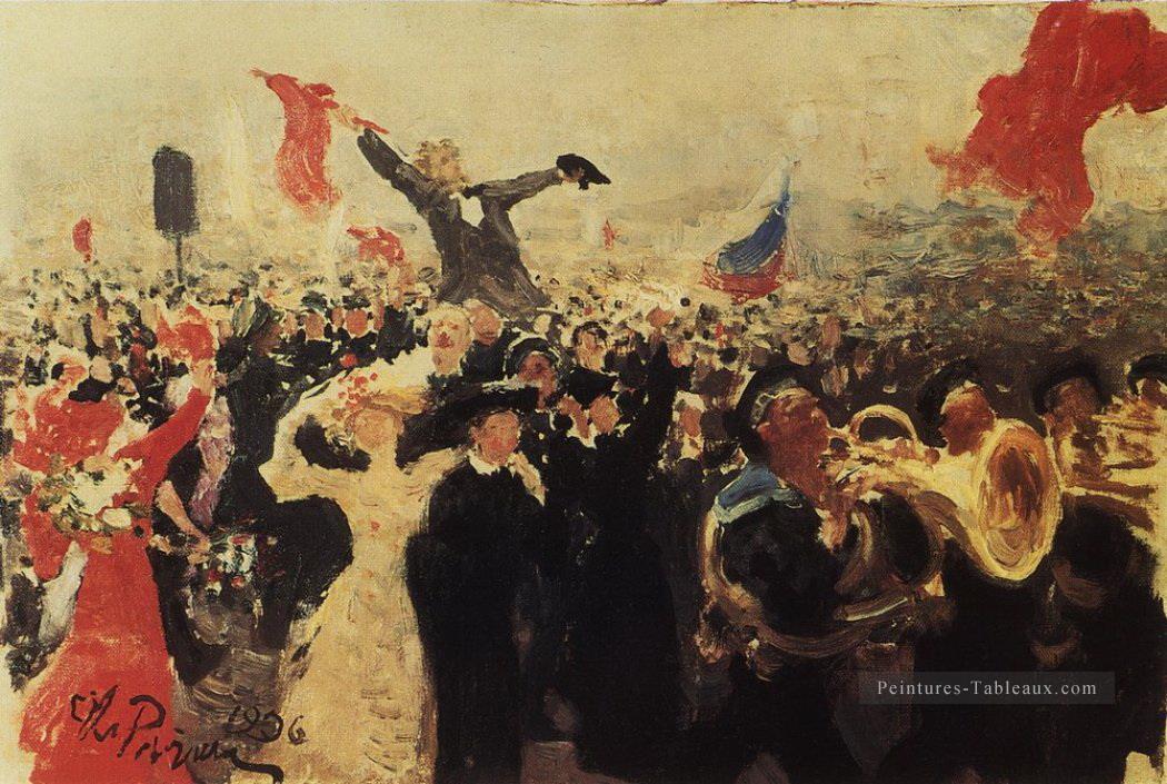 démonstration le 17 octobre 1905 croquis 1906 Ilya Repin Peintures à l'huile